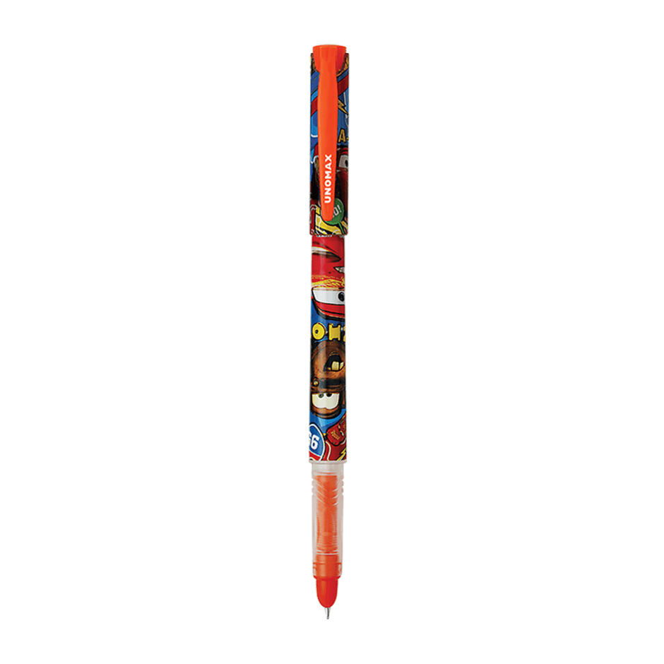 Unomax Disney Fountain Slim Pen | Includes 2 Ink Cartridges with vibrant character designs from Disney movies.