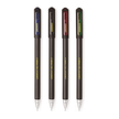 Unomax Geltron Gel Pen | Waterproof Ink | Ink Colour - Blue, Black, Green and Red - Four pens displayed in various ink colors.