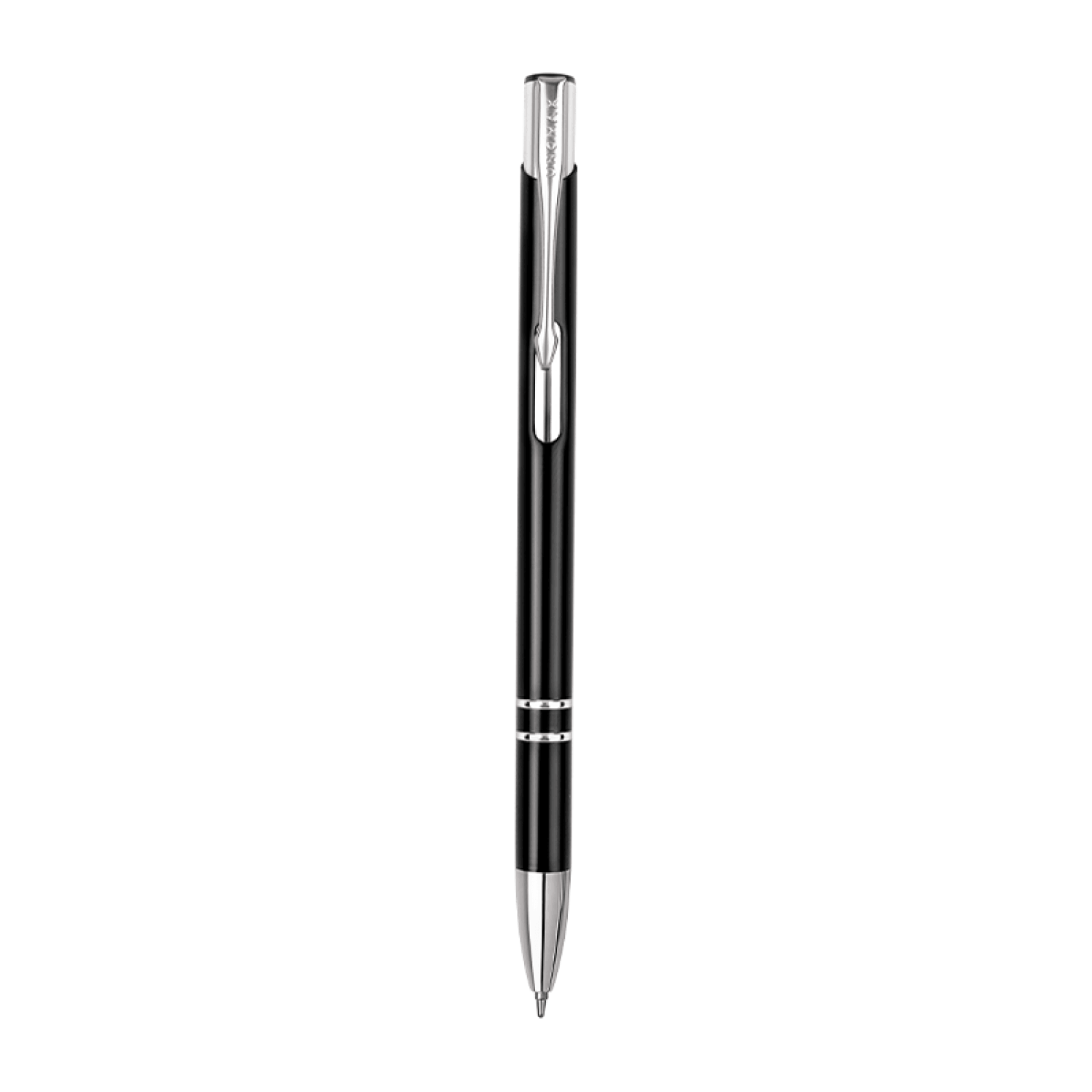 Unomax Kent Ball Pen | Ink Colour - Blue, sleek black design with metal clip, ideal for professional writing.