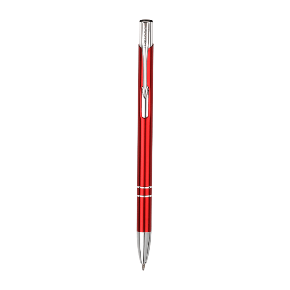 Unomax Kent Ball Pen | Ink Colour - Blue in a stylish red finish with a sleek design and metal clip.