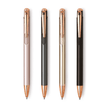 Unomax Lumina Ball Pen | Ink Colour - Blue, showcasing four elegant ball pens with metal finishes.
