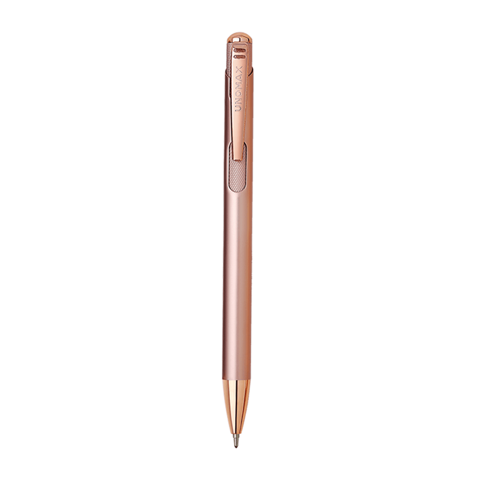 Unomax Lumina Ball Pen | Ink Colour - Blue with sleek metal body in rose gold finish