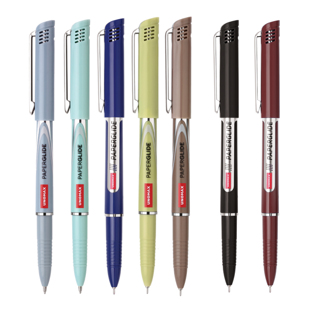 Unomax Paperglide Ball Pen | Ink Colour - Blue, Black and Red