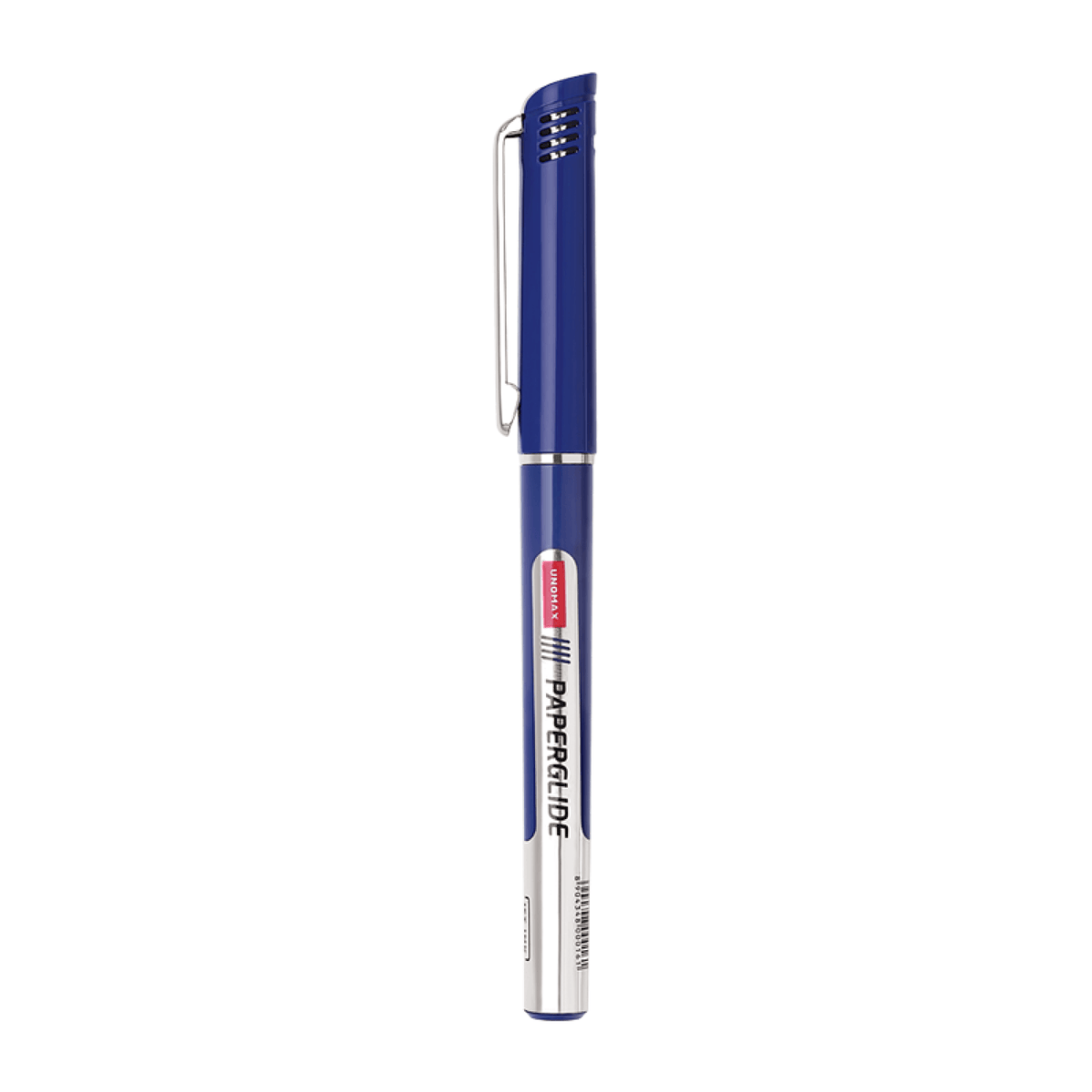 Unomax Paperglide Ball Pen | Ink Colour - Blue, Black and Red - blue ballpoint pen with metallic foil body