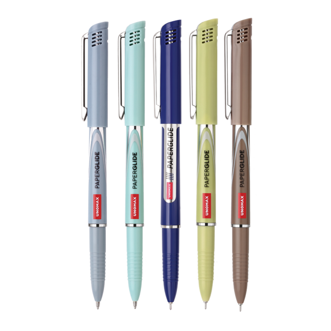 Unomax Paperglide Ball Pen | Ink Colour - Blue, Black and Red
