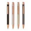Unomax Richmond Ball Pen | Ink Colour - Blue - sleek metal design featuring black, rose gold, gold and black finishes.