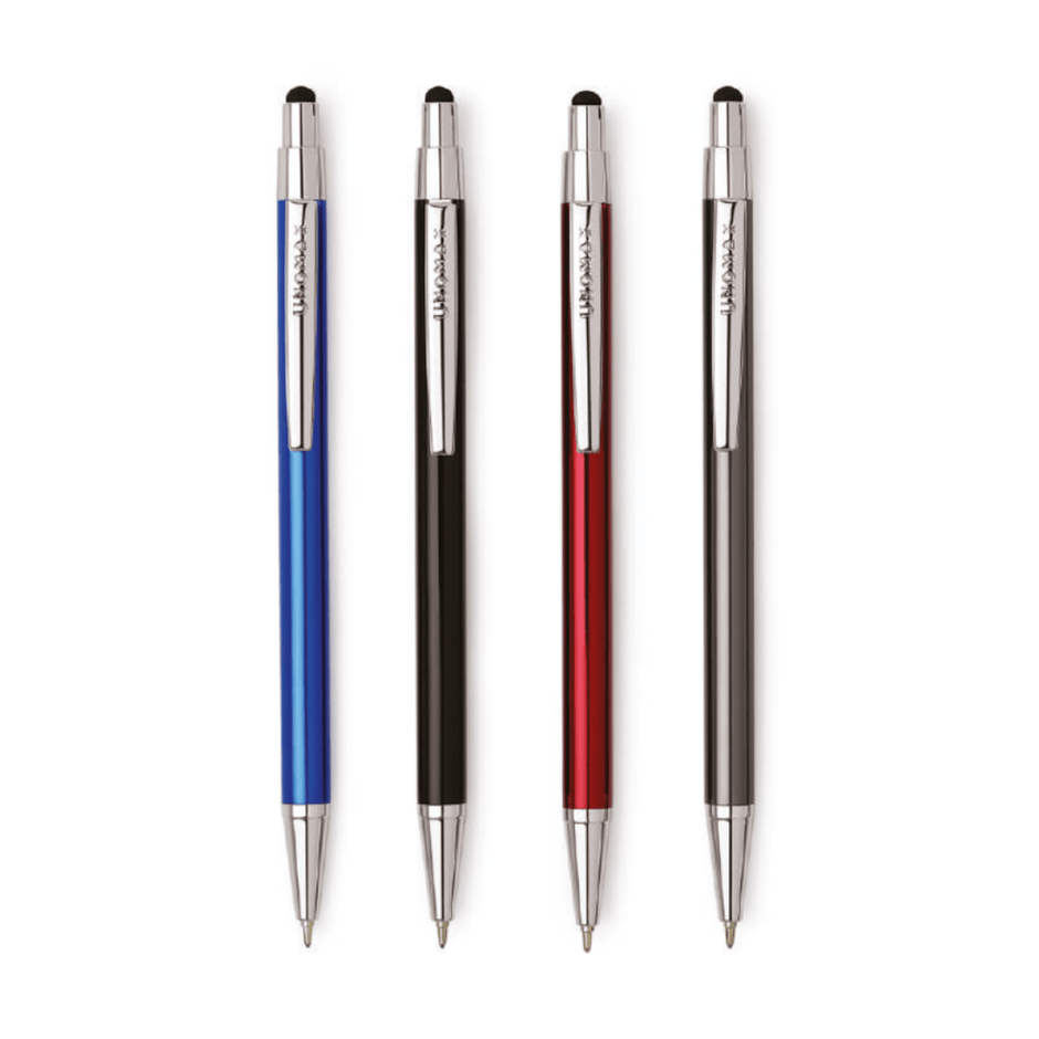 Unomax Stylus Ball Pen | Ink Colour - Blue, showcasing various colors and a premium design for professionals.