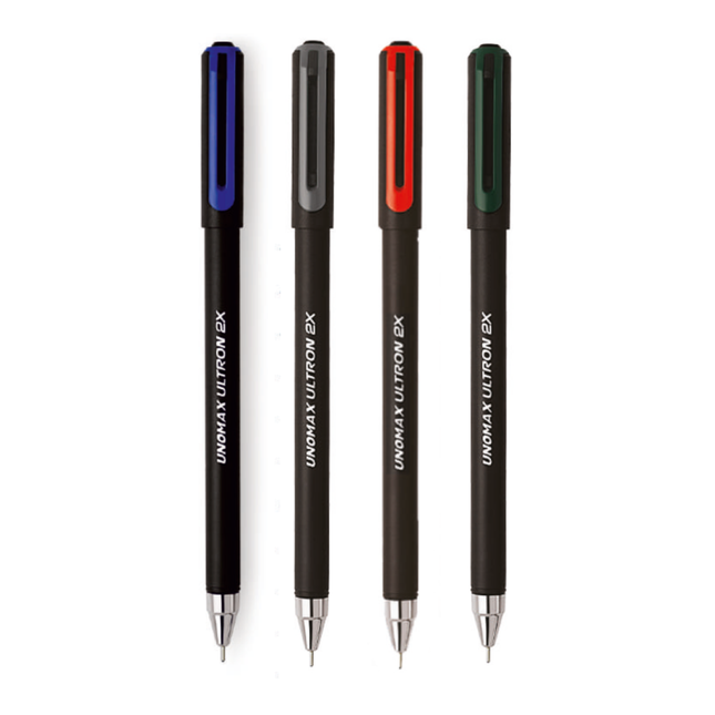 Unomax Ultron 2X Ball Pen | Ink Colour - Blue, Black, Green and Red