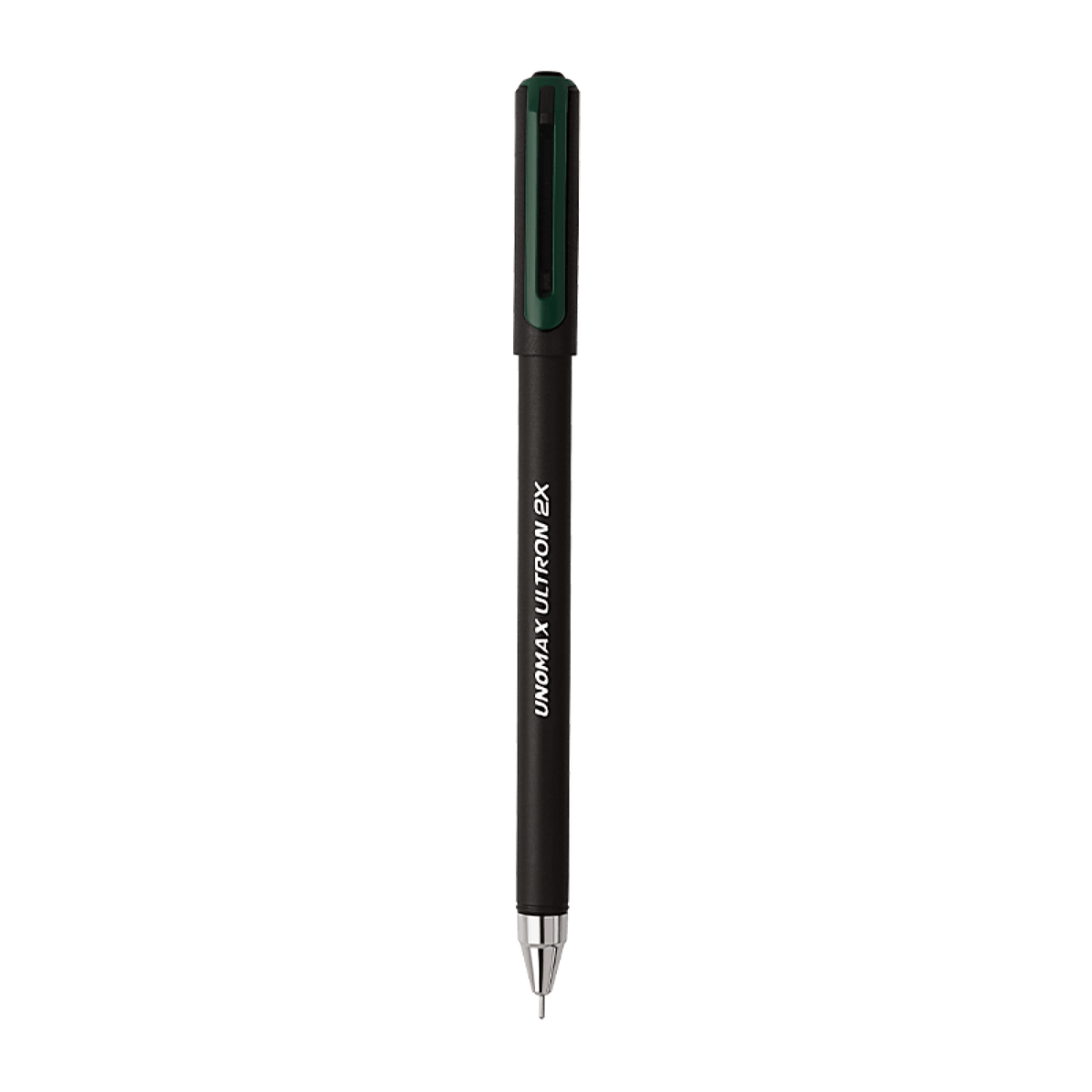 Unomax Ultron 2X Ball Pen | Ink Colour - Blue, Black, Green and Red, showing green ink variant.