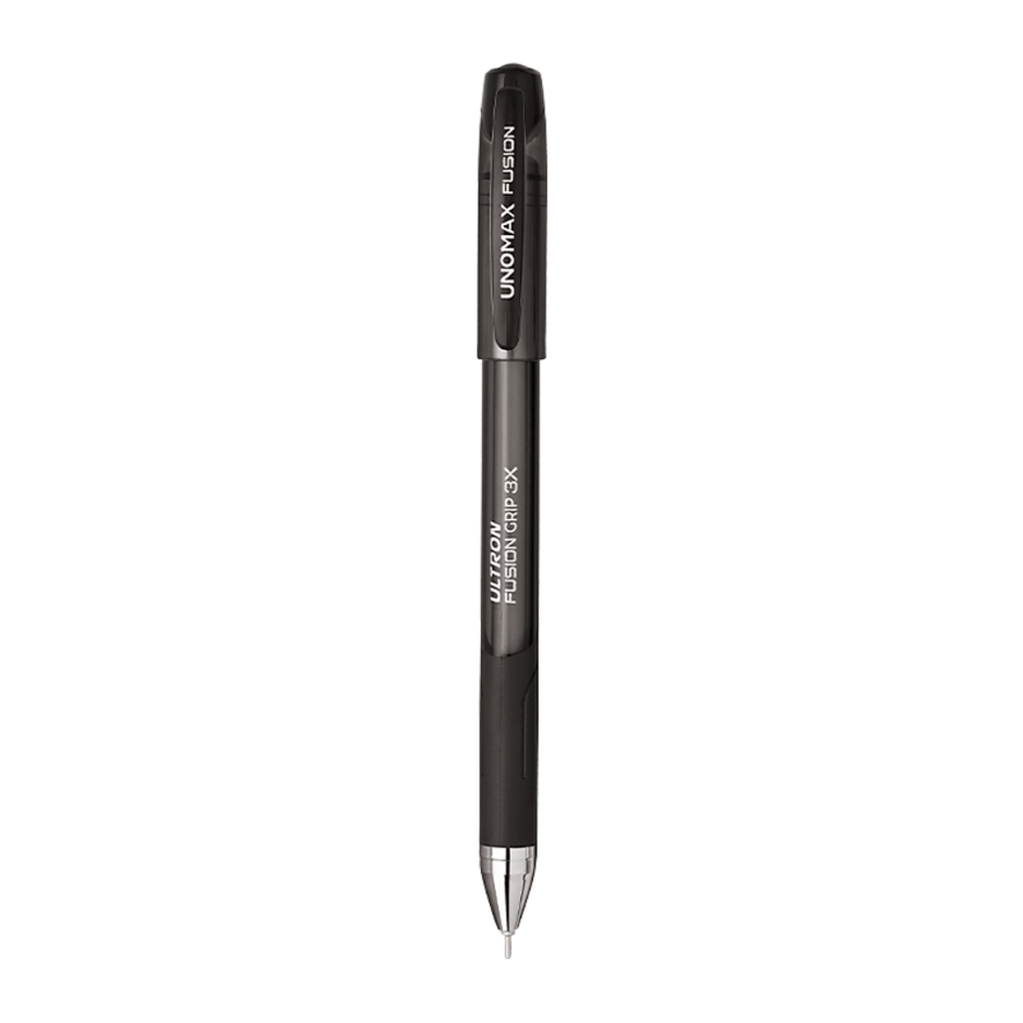 Unomax Ultron Fusion Grip 3X Ball Pen | Ink Colour - Blue, Black and Red in black color