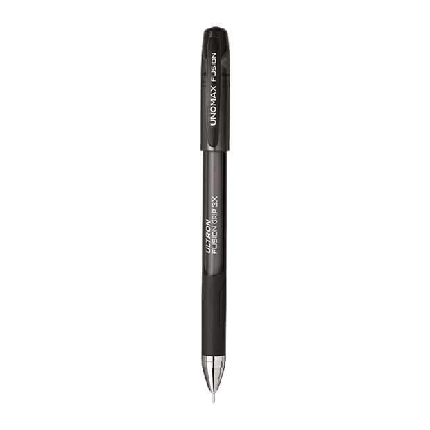 Unomax Ultron Fusion Grip 3X Ball Pen | Ink Colour - Blue, Black and Red in black color
