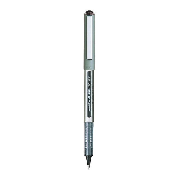 Uni-Ball Eye UB-157 0.7MM Roller Ball Pen in black with ergonomic grip for smooth writing.