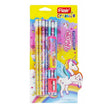 Flair Creative Unicorn Extra Dark Pencils | Includes Eraser and Sharpener with colorful design and packaging.