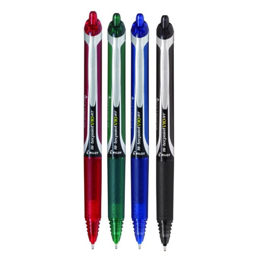 Pilot Hi-Tecpoint V10 RT 1.0mm Medium Point Pure Liquid Ink Retractable Roller Ball Pen with Dimpled Rubber Grip