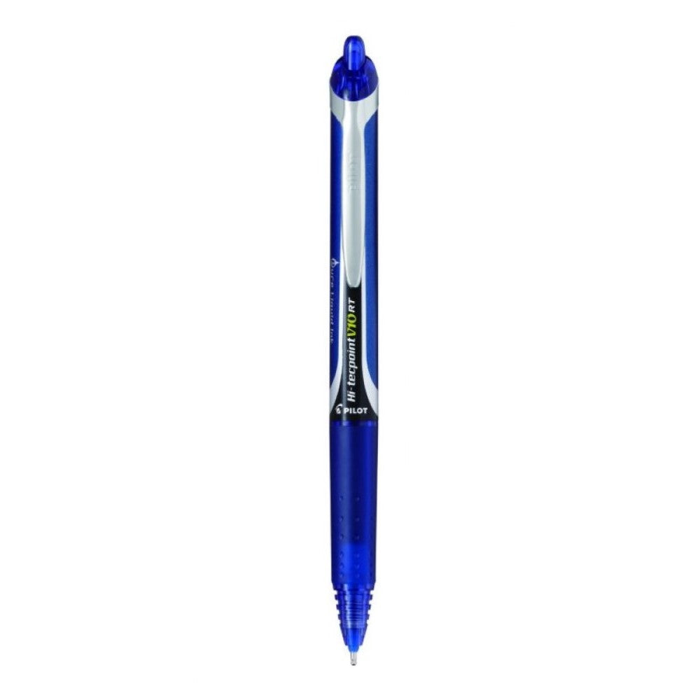 Pilot Hi-Tecpoint V10 RT 1.0mm Medium Point Pure Liquid Ink Retractable Roller Ball Pen with Dimpled Rubber Grip