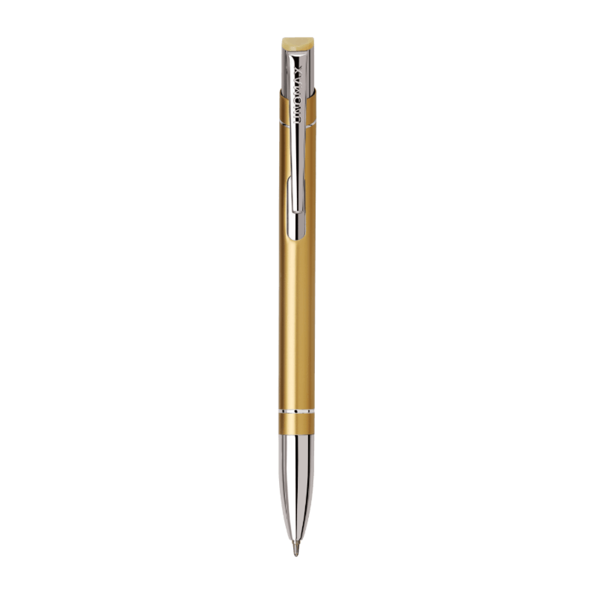 Unomax Valentino Ball Pen | Ink Colour - Blue in elegant gold finish with chrome-plated clip