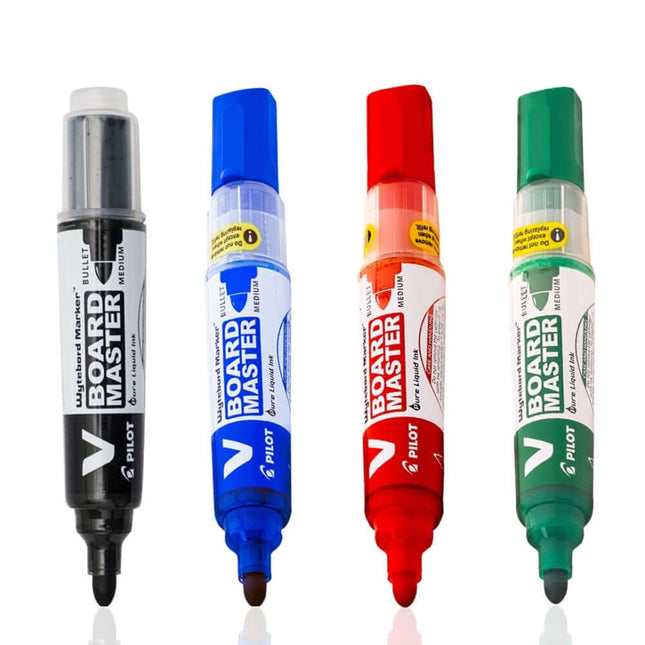 Pilot V Board Master Medium Bullet Tip White Board Marker with Replacable Tip & Ink Cartridge