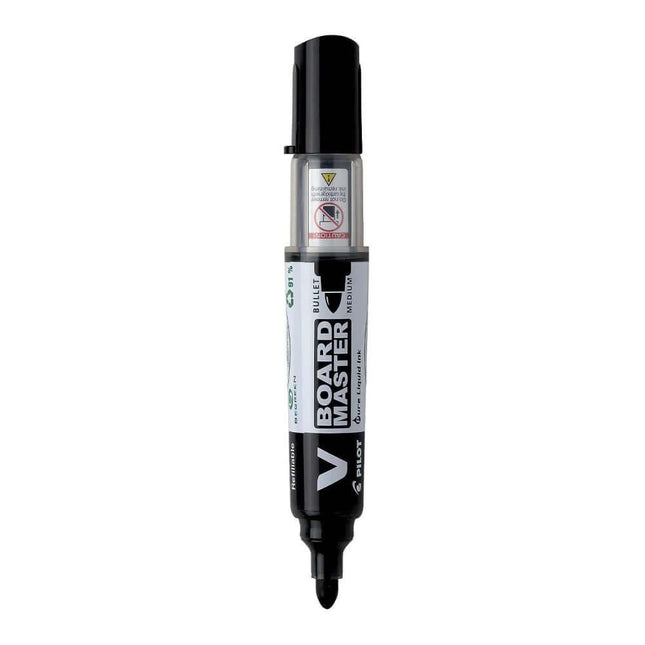 Pilot V Board Master Medium Bullet Tip White Board Marker with Replacable Tip & Ink Cartridge