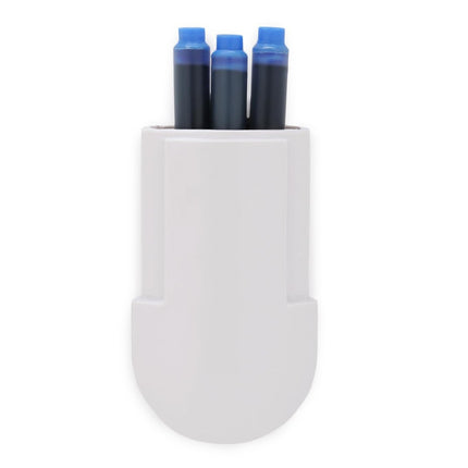 Parker Vector Fountain Pen cartridges in a holder, featuring three blue ink cartridges for premium writing.
