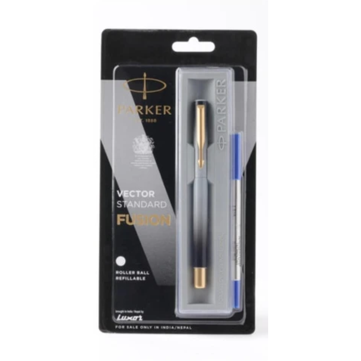 Parker Vector Standard Fusion Roller Ball Pen Gold Trim | Ink Colour - Blue