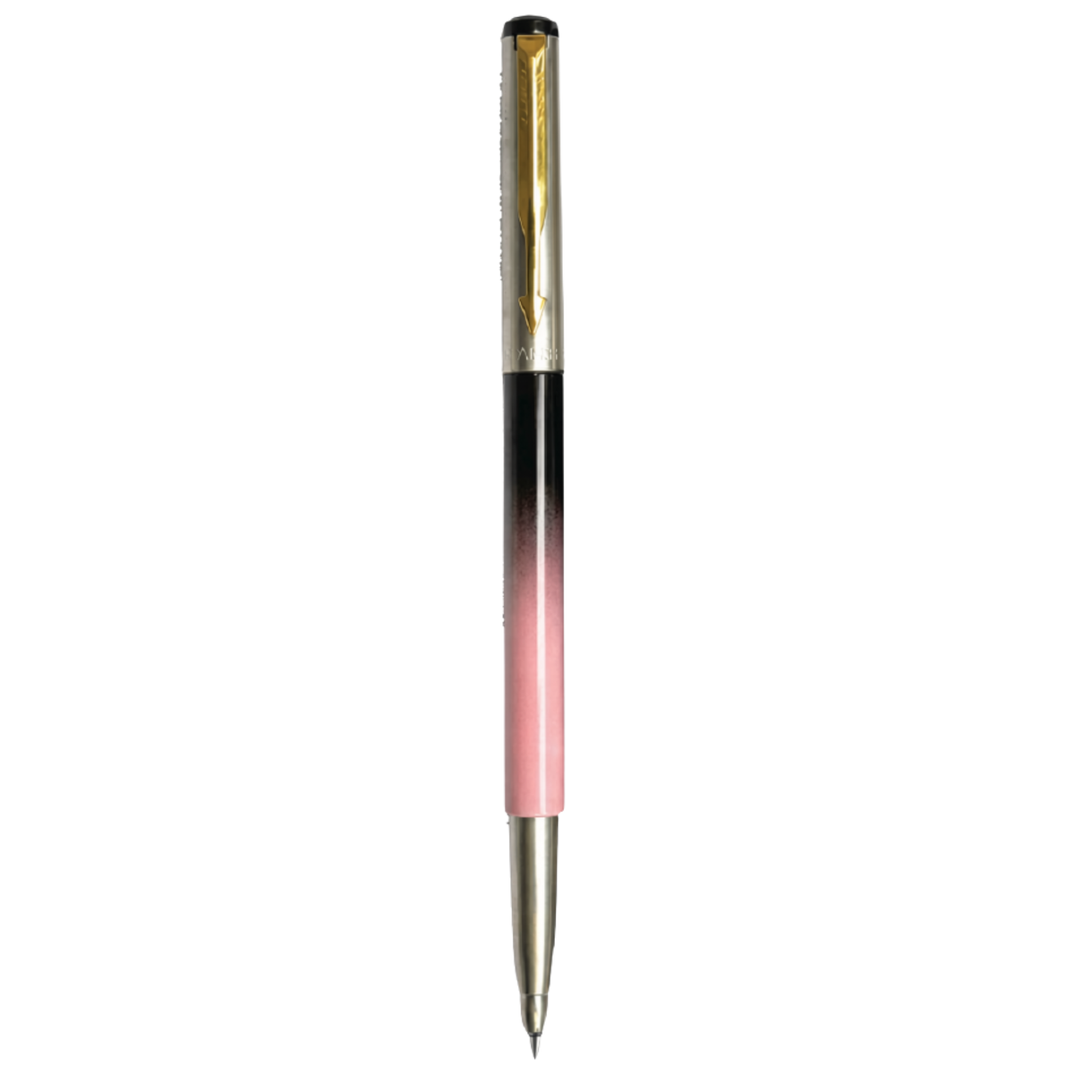 Parker Vector Steel Fusion Roller Ball Pen Gold Trim | Ink Colour - Blue
