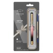 Parker Vector Steel Fusion Roller Ball Pen Gold Trim | Ink Colour - Blue