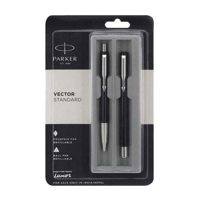 Parker Vector Standard CT Fountain Pen and Ball Pen Set | Ink Colour - Blue