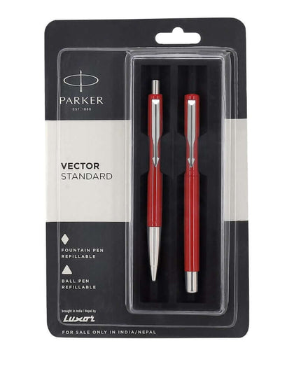 Parker Vector Standard CT Fountain Pen and Ball Pen Set | Ink Colour - Blue