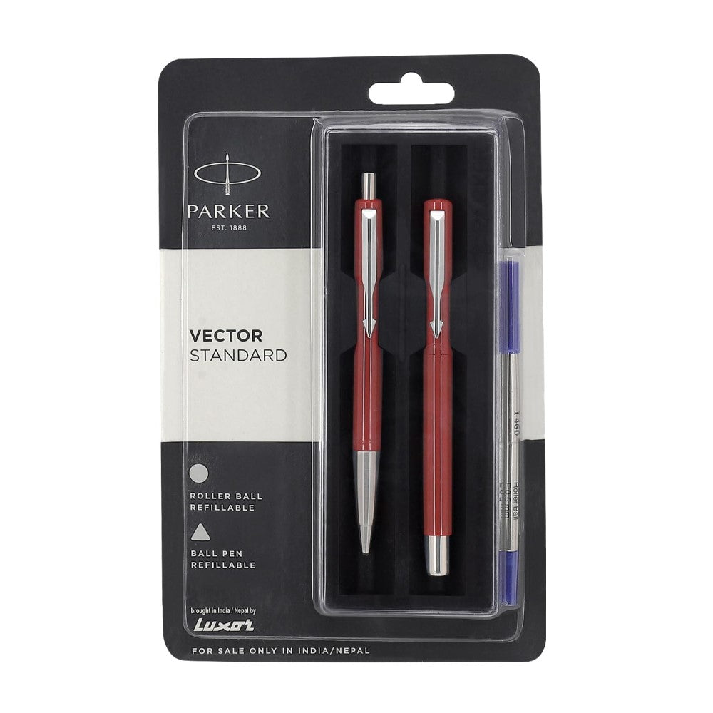 Parker Vector Standard CT Roller Ball Pen and Ball Pen Set | Ink Colour - Blue