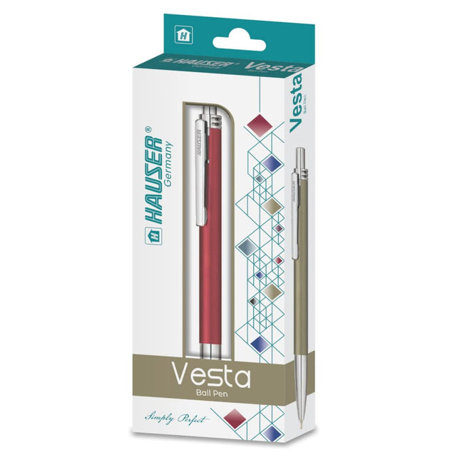 Hauser Vesta Ball Pen | Ink Colour - Blue in packaging with a sleek design.