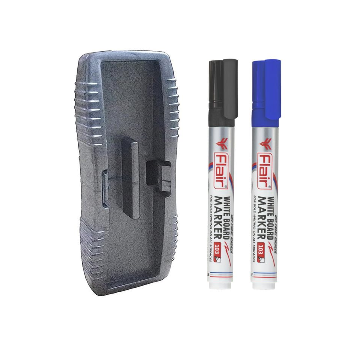 Flair Whiteboard Duster Marker Set | Set of 2 Markers & 1 Duster