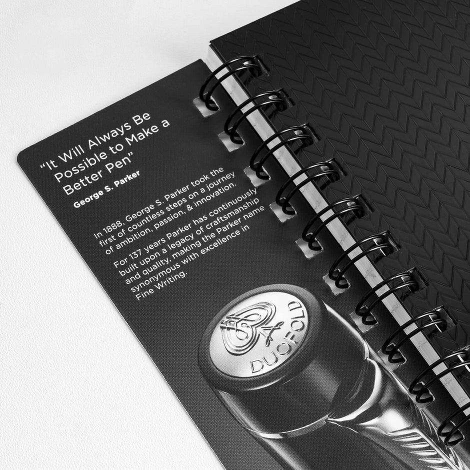 Parker Premium Wiro Note Book Silver with Blue Tabs | 4 Subject | Size - 10.8cm x 14cm open showing quote
