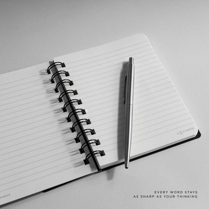 Parker Premium Wiro Note Book Silver | Single Subject | Size - 10.8cm x 14cm
