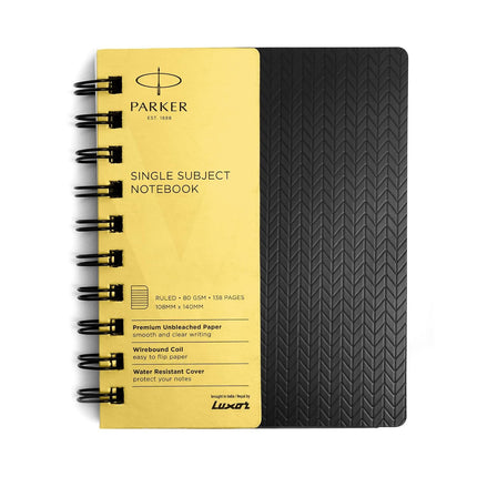 Parker Premium Wiro Note Book Gold | Single Subject | Size - 10.8cm x 14cm