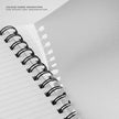 Parker Premium Wiro Note Book Silver with Black & Grey Tabs | 4 Subject | Size - 10.8cm x 14cm showing colour-coded separators.