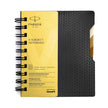 Parker Premium Wiro Note Book Gold with Taupe Tabs | 4 Subject | Size - 10.8cm x 14cm