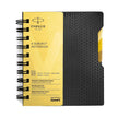 Parker Premium Wiro Note Book Gold with Ochre Tabs | 4 Subject | Size - 10.8cm x 14cm