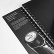 Parker Premium Wiro Note Book Silver with Black & Grey Tabs | 4 Subject | Size - 14cm x 21.6cm inside view with quote.
