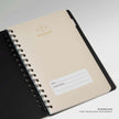 Parker Premium Wiro Note Book Gold | Single Subject | Size - 17.6cm x 25cm open showing pages and wirebound design.