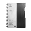 Parker Premium Wiro Note Book Silver with Black & Grey Tabs | 4 Subject | Size - 14cm x 21.6cm