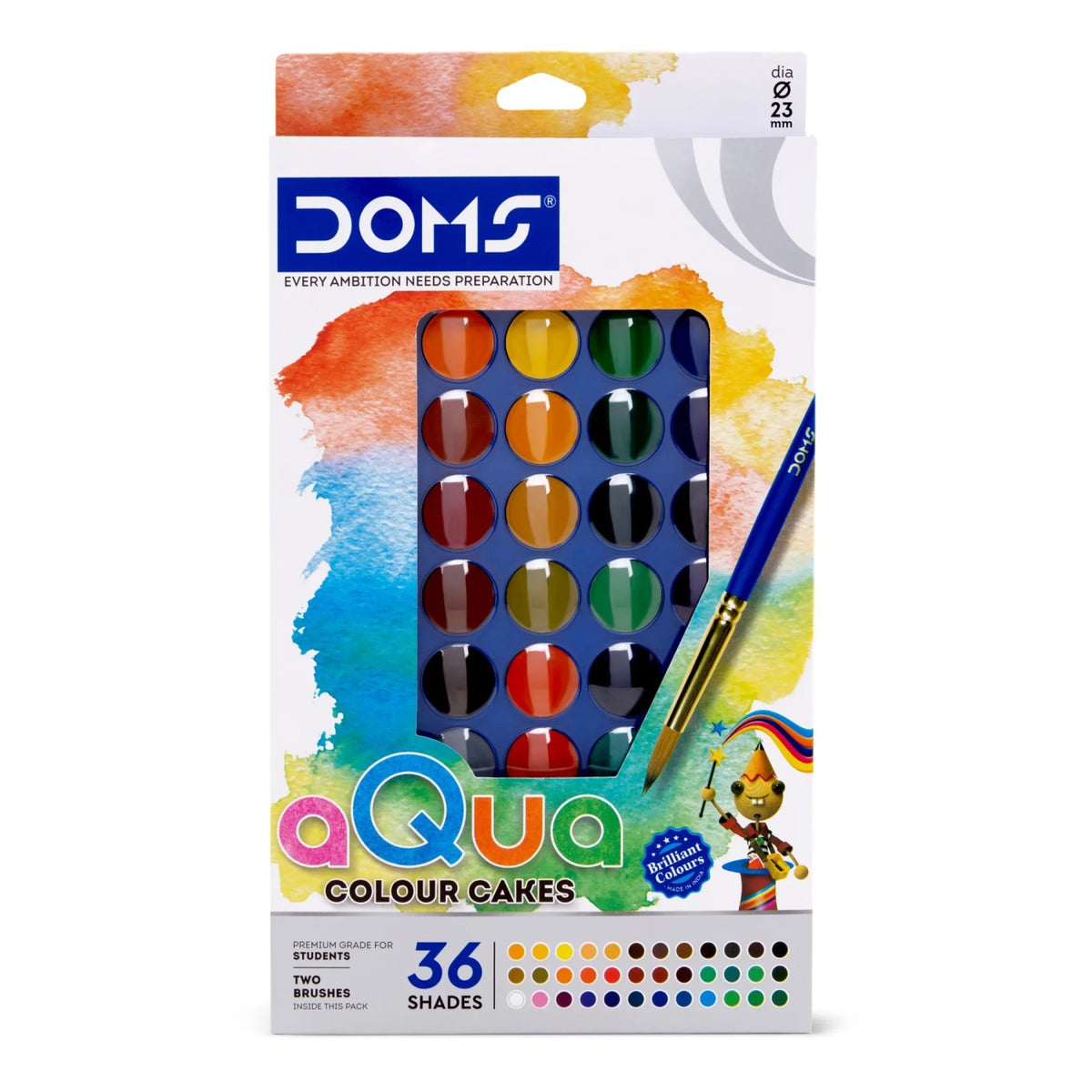 Doms Water Colour Cake 23mm | Set of 36 Shades