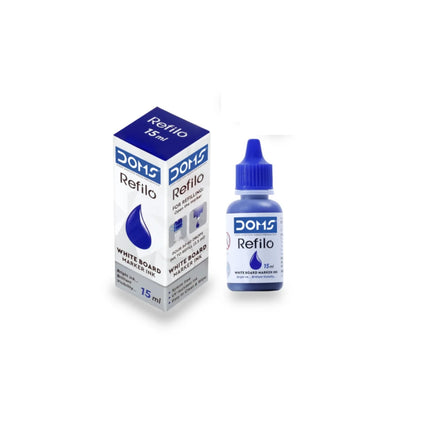 DOMS White Board Marker Ink refill bottle and packaging for vibrant whiteboard writing.