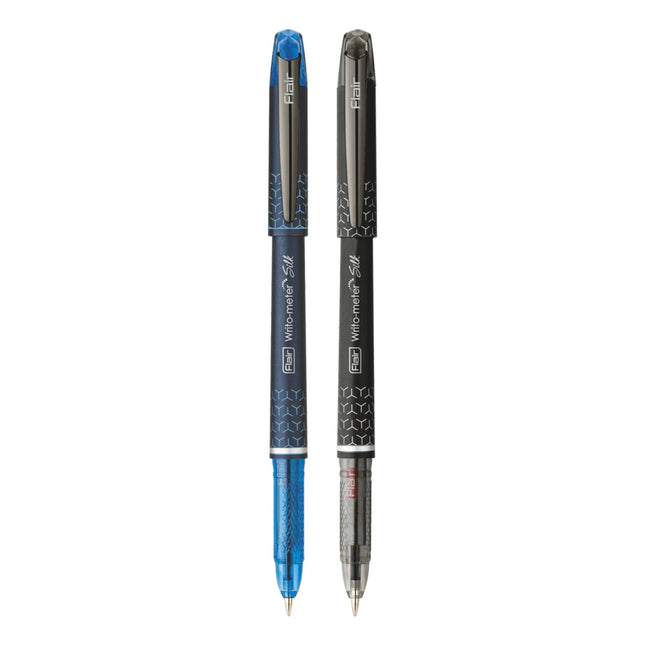 Flair Writometer Silk Ball Pen | Ink Colour - Blue and Black - ergonomic design and smooth writing experience.