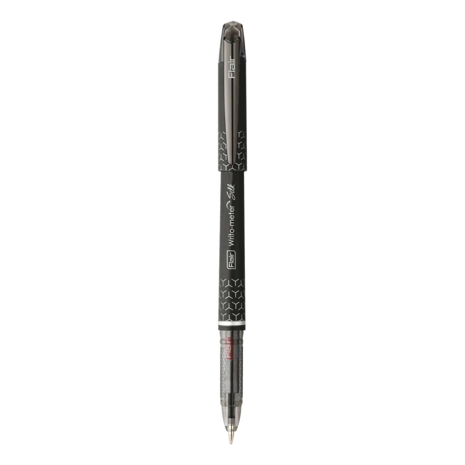 Flair Writometer Silk Ball Pen | Ink Colour - Blue and Black, featuring ergonomic design and gunmetal finish.