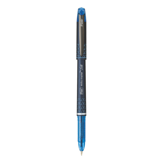 Flair Writometer Silk Ball Pen | Ink Colour - Blue and Black, showing ergonomic design and smooth ink flow.