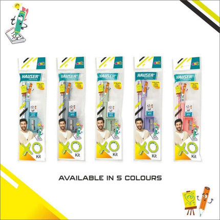 Hauser Artz XO Mini Kit | Stationery Kit of 4 Assorted Items available in 5 colours presented in product packaging.