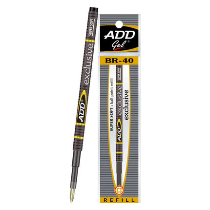 Add Gel BR-40 Ball Pen Refills - Black - Refills