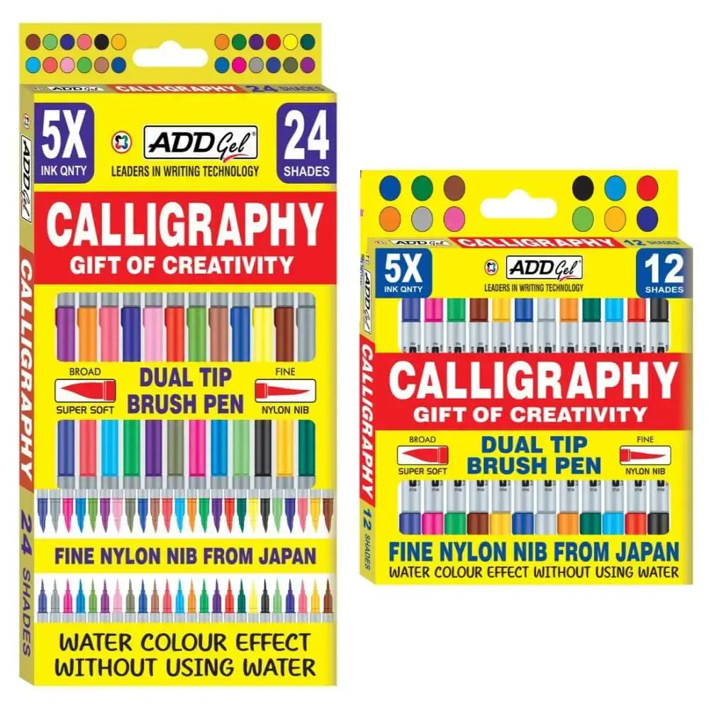 Add Gel Calligraphy Twin Tip Brush Pen Set - Brush Pens