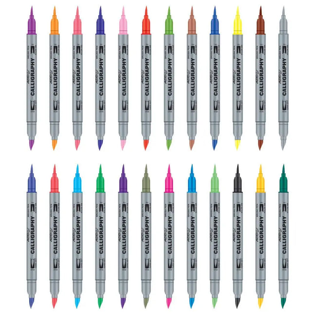 Add Gel Calligraphy Twin Tip Brush Pen Set - Brush Pens