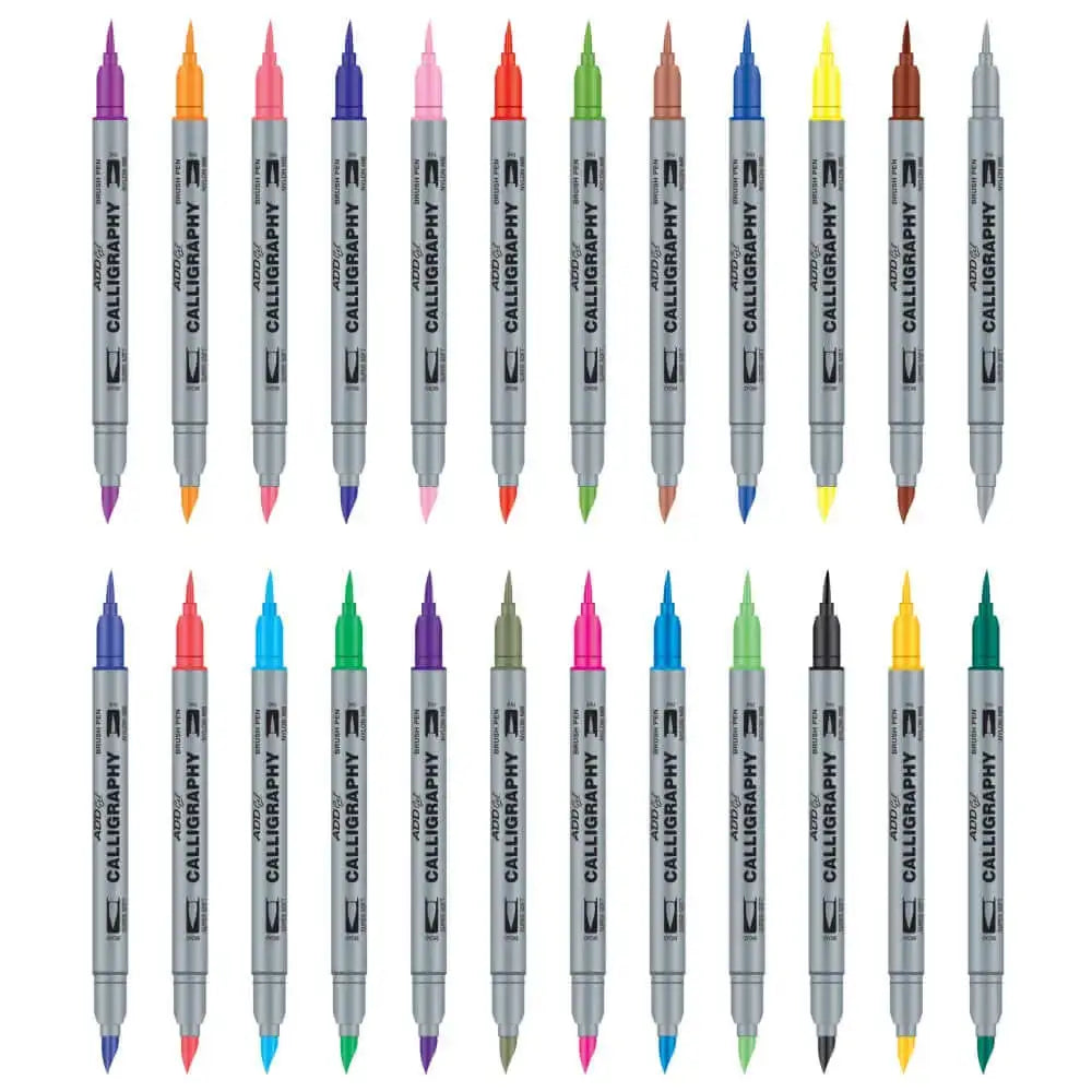 Add Gel Calligraphy Twin Tip Brush Pen Set - Brush Pens